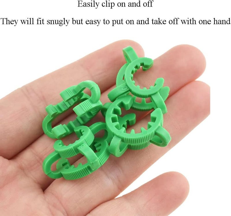 BINZZO Lab Joint Keck Clamp Clips Green Plastic 10mm Sturdy Tight Hold Easy Put on off Snug No Scrape for Joints 10/18 and 10/30 Glassware Collector Pipe Standard Taper Interface 6PC, Green-10mm 6Pcs - Image 4